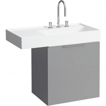 Шкафчик под раковину LAUFEN KARTELL с компактным сифоном, матовый серый